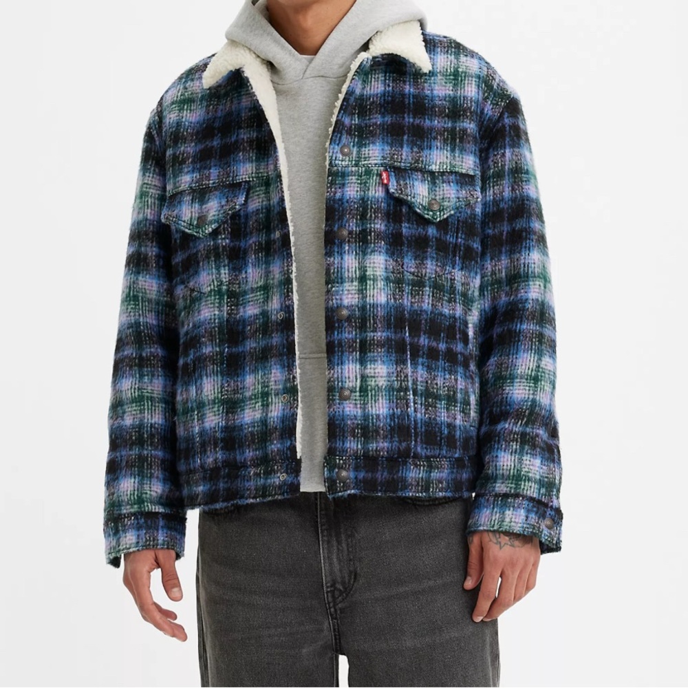 Levi's Men's Multicolor Plaid Sherpa Jacket